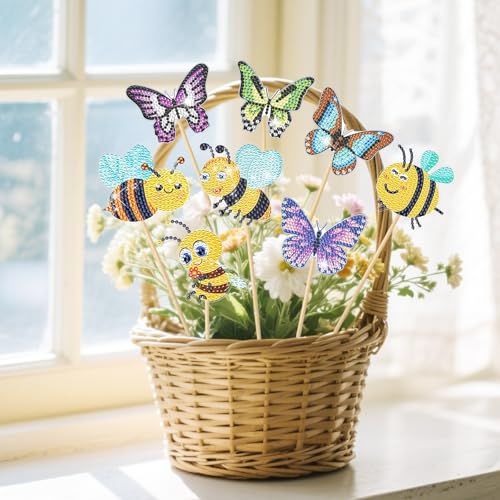 Urtioty 5D Diamond Painting Sets,Schmetterling und Biene Diamant Painting für Draußen und Drinnen Balkon Deko Gartendekoration von Urtioty