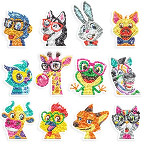 Urtioty Diamant Painting Aufkleber, Diamond Painting Sticker Bilder Kinder Spielzeug Geschenke für Kinder Ab 4 5 6 7 8 9 10 Jahre von Urtioty