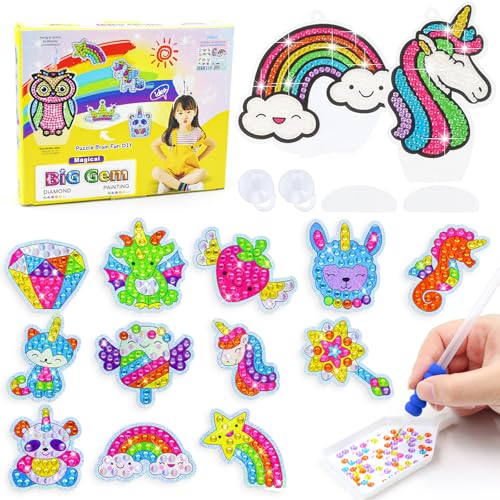 Urtioty Diamant Painting Aufkleber für Mädchen, Diamond Painting Sticker Bilder Kinder Spielzeug Geschenke für Kinder Ab 4 5 6 7 8 9 10 Jahre von Urtioty