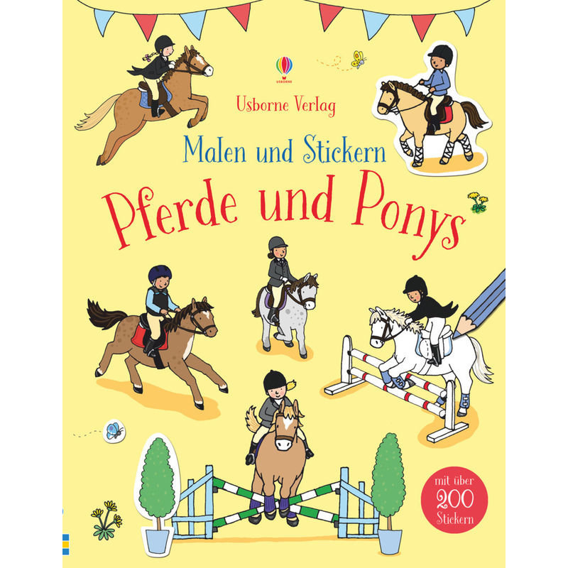 Malen Und Stickern - Pferde Und Ponys - Fiona Patchett, Kartoniert (TB) von Usborne Verlag