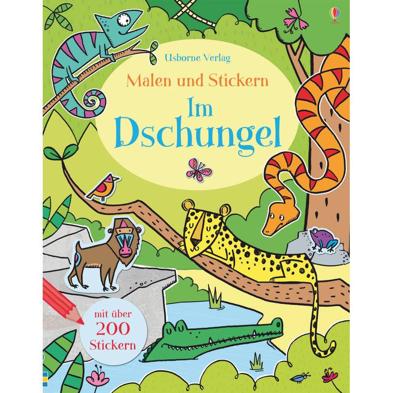 Malen Und Stickern: Im Dschungel - Alice Primmer, Kartoniert (TB) von Usborne Verlag