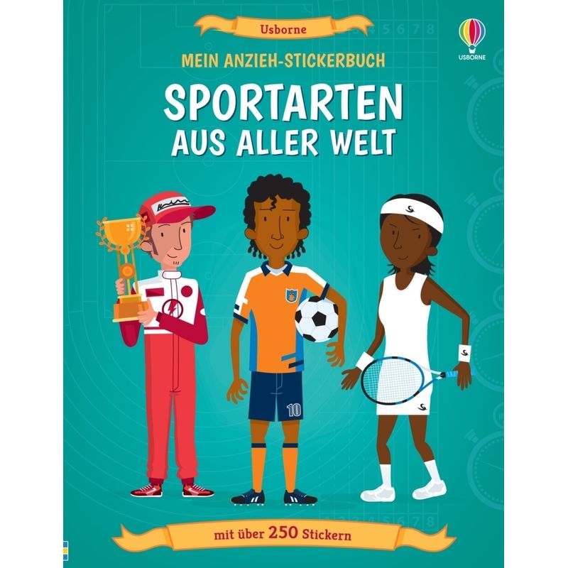 Mein Anzieh-Stickerbuch: Sportarten Aus Aller Welt, Kartoniert (TB) von Usborne Verlag
