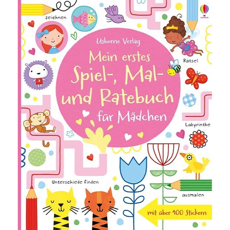 Mein Erstes Spiel-, Mal- Und Ratebuch Für Mädchen - Lucy Bowman, James Maclaine, Kartoniert (TB) von Usborne Verlag