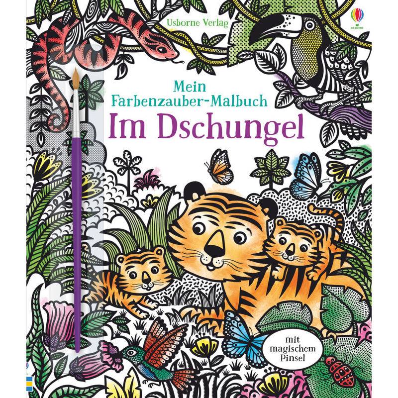 Mein Farbenzauber-Malbuch: Im Dschungel - Sam Taplin, Kartoniert (TB) von Usborne Verlag