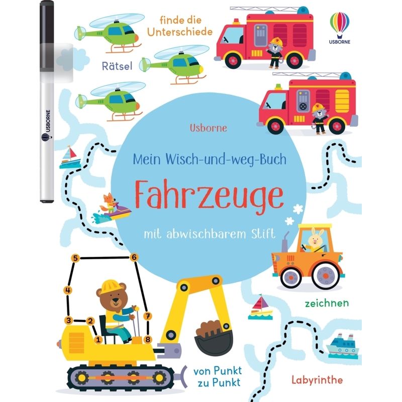 Mein Wisch-Und-Weg-Buch: Fahrzeuge, Kartoniert (TB) von Usborne Verlag