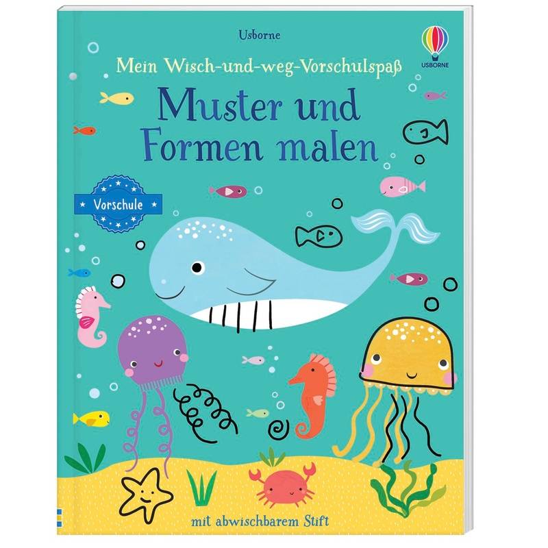 Mein Wisch-Und-Weg-Vorschulspaß:  Muster Und Formen Malen - Jessica Greenwell, Kartoniert (TB) von Usborne Verlag