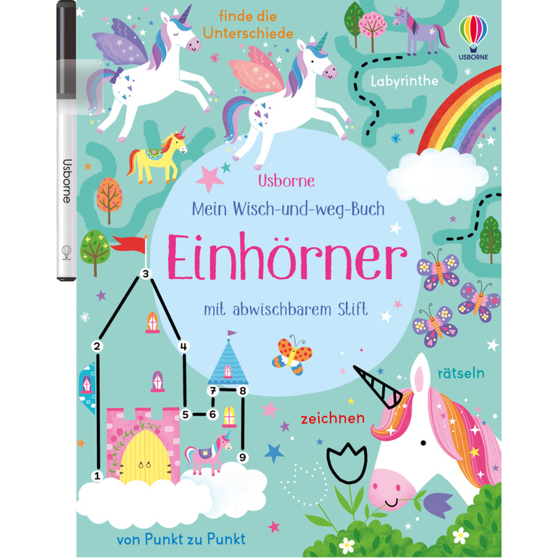 Mein Wisch-Und-Weg-Buch: Einhörner - Kirsteen Robson, Kartoniert (TB) von Usborne Verlag