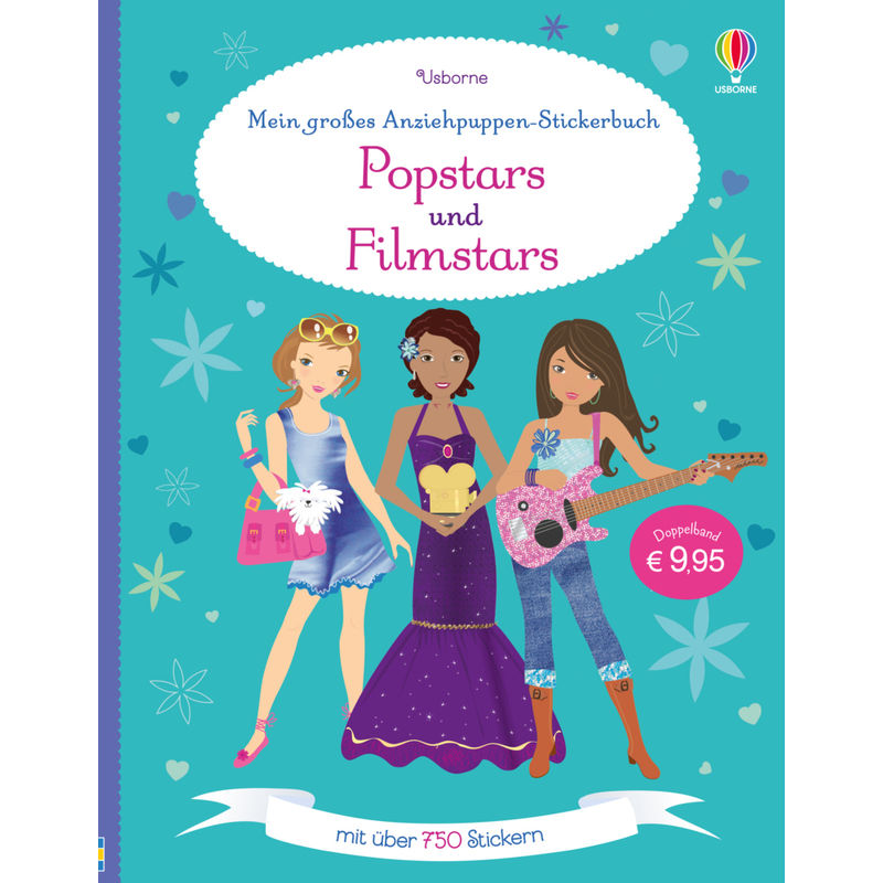 Mein Großes Anziehpuppen-Stickerbuch: Popstars Und Filmstars - Fiona Watt, Lucy Bowman, Kartoniert (TB) von Usborne Verlag