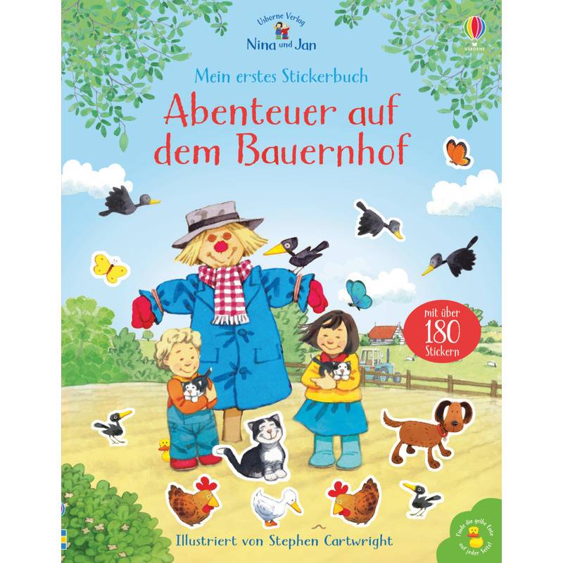Nina Und Jan - Mein Erstes Stickerbuch: Abenteuer Auf Dem Bauernhof - Jessica Greenwell, Kartoniert (TB) von Usborne Verlag