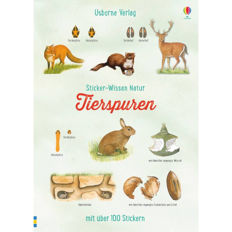 Sticker-Wissen Natur: Tierspuren - Alfred Leutscher, Kartoniert (TB) von Usborne Verlag