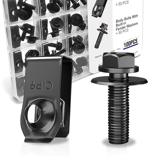 Usdrwam Kfz-Karosserieschrauben und U-Mutter-Klemm-Set, Stoßstangen-Schutzblech, Metall, rostbeständig, U-Halter, Universalbefestigung, Zubehör, Größe U-Muttern 1 / 0,52 Zoll und Schrauben 0,46 Zoll Usdrwam Kfz-Karosserieschrauben und U-Mutter-Klemm-Set, Stoßstangen-Schutzblech, Metall, rostbeständig, U-Halter, Universalbefestigung, Zubehör, Größe U-Muttern 1 / 0,52 Zoll und Schrauben 0,46 Zoll von Usdrwam