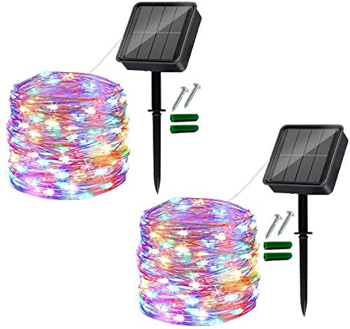 Useber [2 Stück] Solar Lichterkette Aussen, 2x14M 120 LED Lichterkette Außen Solar,Wetterfest Kupferdraht Solarlichterkette für Balkon,Bäume,Terrasse,Hochzeit,Party,Garten,Hof,Tor von Useber