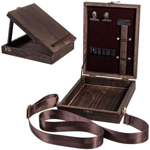 Useekoo Writers Messenger Holzbox mit Scharnierdeckel, Frontverschluss, 24,9 x 19,1 x 6,1 cm, multifunktional, Retro, handgefertigt, tragbar, Künstler, Werkzeug, Aufbewahrung, Postbote, Skizze, Kunst, Useekoo Writers Messenger Holzbox mit Scharnierdeckel, Frontverschluss, 24,9 x 19,1 x 6,1 cm, multifunktional, Retro, handgefertigt, tragbar, Künstler, Werkzeug, Aufbewahrung, Postbote, Skizze, Kunst, von Useekoo