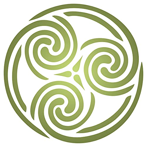 Stencils for Walls: Keltische Spiralschablone, 16,5 x 16,5 cm (S) - Triskelion Triple Spiral Cycle of Life Schablonen für Malvorlage von Usnyabni