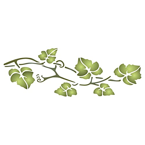 Stencils for Walls: Vine Schablone 44,5 x 15,2 cm (L) – Klassische Wandblumen-Bordüren-Schablonen für Malvorlage von Usnyabni