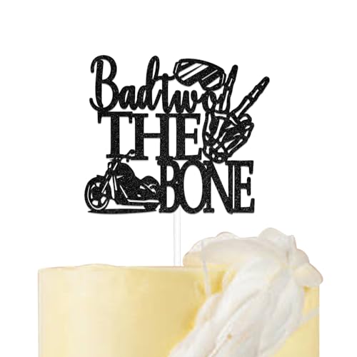 Bad Two the Bone Cake Topper Gothic 2nd Birthday Party Decoration Motorcycle Born 2 Ride Rock Roll Party Decoration Black Glitter Bad Two the Bone Cake Topper Gothic 2nd Birthday Party Decoration Motorcycle Born 2 Ride Rock Roll Party Decoration Black Glitter von Usumz