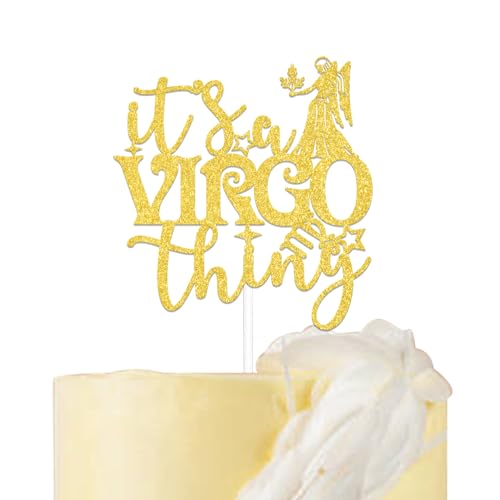 It's a Virgo Cake Topper Big Virgo Energy Cake Topper Virgo Birthday Cake Decoration Gold Glitter von Usumz