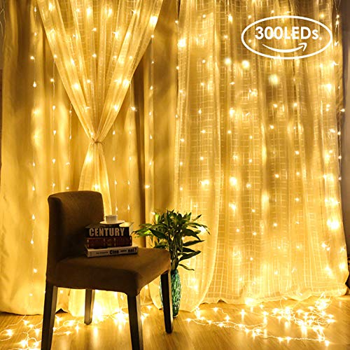 Uten Lichtervorhang 3x3M 300 LED, Lichterkette LED Fenster Warmweiß USB Batterie, Wasserdichte Weihnachtsbeleuchtung für Innen Außen,Partydeko Schlafzimmer Uten Lichtervorhang 3x3M 300 LED, Lichterkette LED Fenster Warmweiß USB Batterie, Wasserdichte Weihnachtsbeleuchtung für Innen Außen,Partydeko Schlafzimmer von Uten