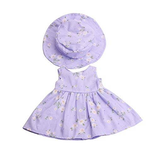 Uteruik Fancy Kleidung Outfit für 18 '' (46cm) American Girl My Life Puppen Blumenkleid Hut Set, 2 Stück (# 2) von Uteruik