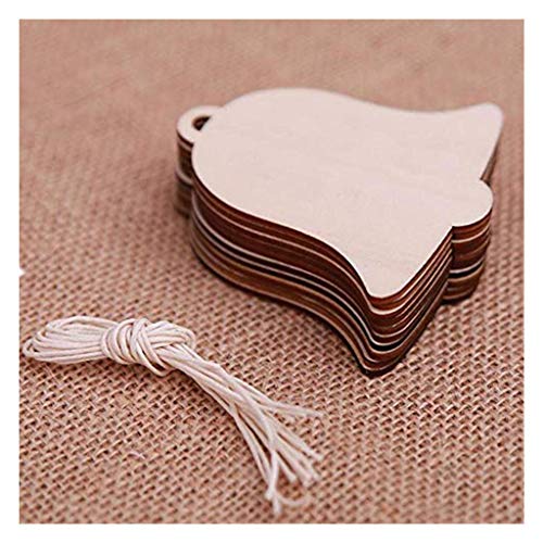 Uteruik Holzglocken-Ornamente, blanko, hängende Anhänger mit Seil-Holzscheiben für Weihnachtsbaumdekoration und Bastelarbeiten, 10 Stück Uteruik Holzglocken-Ornamente, blanko, hängende Anhänger mit Seil-Holzscheiben für Weihnachtsbaumdekoration und Bastelarbeiten, 10 Stück von Uteruik