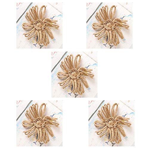 Uteruik Jute-Blumen, Sackleinen, Jute, Blumen, bestickt, Applikationen, DIY, Kleidung, Nähzubehör, 5 Stück (#C) von Uteruik