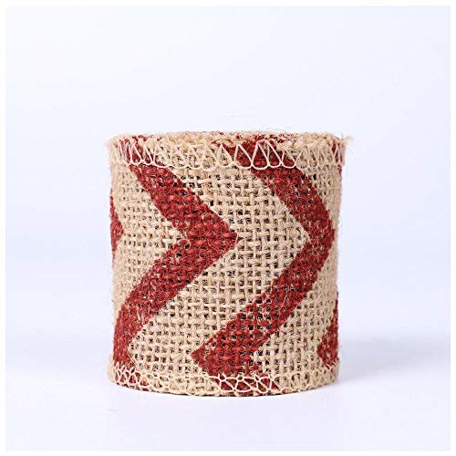 Uteruik Juteband gestreift Juteband für Geschenkverpackungen, Hochzeit, Event, Party und Heimdekoration, 6 cm x 2 m (#E) von Uteruik