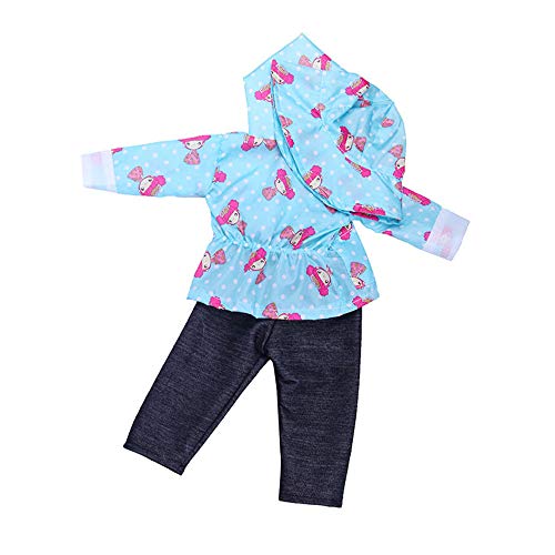 Uteruik Puppe Regenmantel Kleidung für 46 cm American Girl Puppe Casual Outfits – Mantel und Hose, Mütze, Kostüm-Zubehör, 3 Stück #a von Uteruik