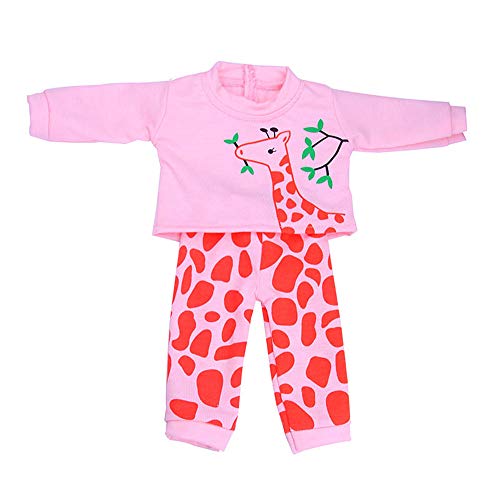 Uteruik Puppen-Pyjama-Kleidung für 46 cm große Mädchenpuppe, lässige Outfits – langärmelige Oberteile und Hosen, Kostümzubehör, 2 Stück/Set (#D) von Uteruik