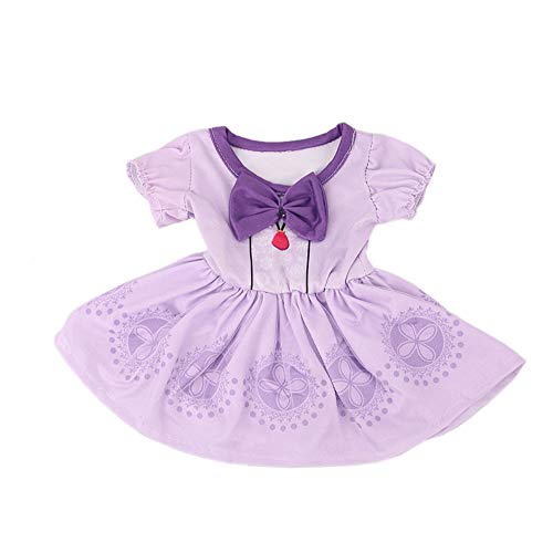 Uteruik Puppenrock, Kleid, Kostüm, Kleidung mit violetter Schleife für 46 cm, American Girl Puppen-Outfits, Kostümzubehör Uteruik Puppenrock, Kleid, Kostüm, Kleidung mit violetter Schleife für 46 cm, American Girl Puppen-Outfits, Kostümzubehör von Uteruik