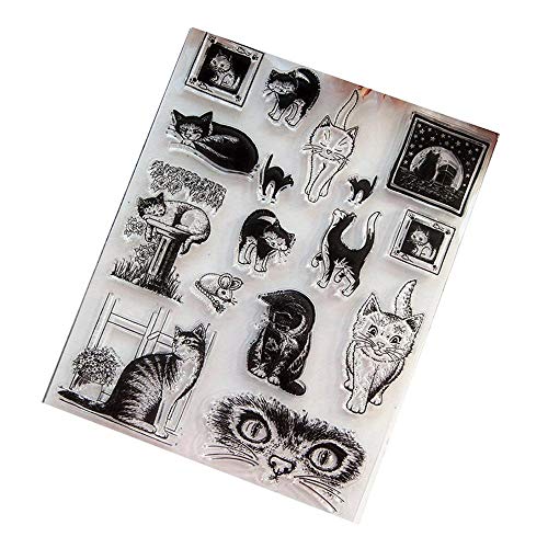Uteruik Silikon Stempel Siegel Aufkleber Transparente Stempel Natürliches Muster Katze Prägeschablone DIY Handwerk Scrapbooking Fotoalbum Dekoration 1 Stück Uteruik Silikon Stempel Siegel Aufkleber Transparente Stempel Natürliches Muster Katze Prägeschablone DIY Handwerk Scrapbooking Fotoalbum Dekoration 1 Stück von Uteruik