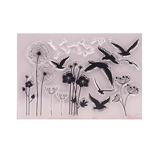 Uteruik Silikon-Stempel-Stempel – Löwenzahn, Gänse, Muster, Prägung, transparente Dichtung für Bastelarbeiten, Scrapbooking, Fotoalben, Notizbücher, Karten, Bastelarbeiten Uteruik Silikon-Stempel-Stempel – Löwenzahn, Gänse, Muster, Prägung, transparente Dichtung für Bastelarbeiten, Scrapbooking, Fotoalben, Notizbücher, Karten, Bastelarbeiten von Uteruik