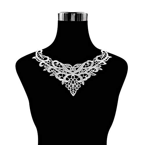 Uteruik Spitzenkragenapplikation zum Aufnähen am Ausschnitt, für Hochzeit, Brautkleid, Verzierung (#A) von Uteruik