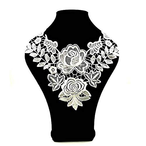 Uteruik Stickerei-Ausschnitt, Spitzenkragen, florale Applikation, Aufnäher, für DIY-Ausschnitt, Miedergürtel, Hochzeit, Brautkleid, Ballkleid (#C) von Uteruik