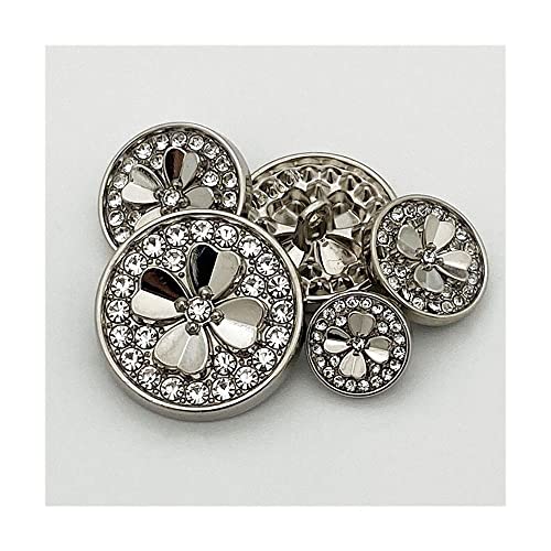 Uteruik Strass-Knöpfe, Verzierungen, Metallknöpfe, Nähschnallen, für Strickjacke, Kleidung, Nähen, Hochzeitsdekoration, 12 mm, 10 Stück (#A) von Uteruik