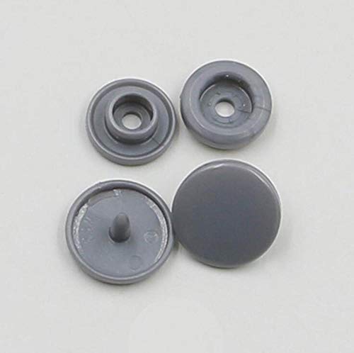 Uteruik T5 Druckknöpfe aus Kunststoff – KAM Snap Starter Kit für Kleidung, 100 Sets (grau) von Uteruik