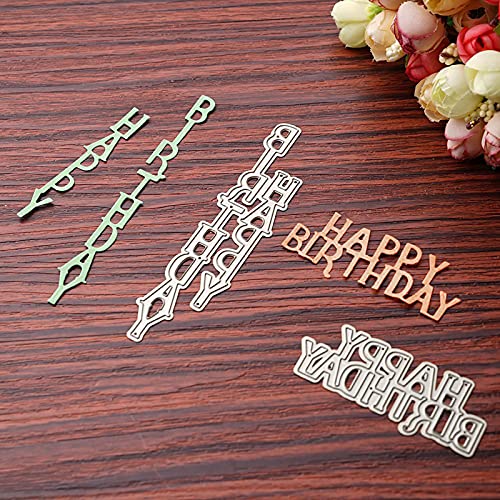 Stanzformen für Kartenherstellung, 2 Stück/Set, Stanzschablone "Happy Birthday", Muster, Album-Dekoration, Karbonstahl, Scrapbooking, Prägeschablone für Kinder – Silber Stanzformen für Kartenherstellung, 2 Stück/Set, Stanzschablone "Happy Birthday", Muster, Album-Dekoration, Karbonstahl, Scrapbooking, Prägeschablone für Kinder – Silber von Uticon