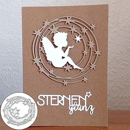 Stanzformen für Kartenherstellung, Schablonenform, Stern-Kreisdesign, Mehrzweck-Karbonstahl, DIY, Basteln, Stanzformen für Scrapbook, Silber von Uticon