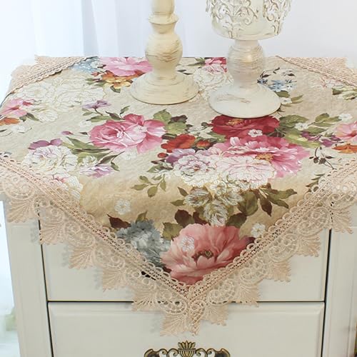 Utobanh Kleine quadratische Jacquard-Tischdecke, 66 x 66 cm, Spitzenblumen-Stickerei, nordischer Stil, Tischdecke für Beistelltisch, neben Tisch, Schrank, Heimdekoration, 2 Stück Utobanh Kleine quadratische Jacquard-Tischdecke, 66 x 66 cm, Spitzenblumen-Stickerei, nordischer Stil, Tischdecke für Beistelltisch, neben Tisch, Schrank, Heimdekoration, 2 Stück von Utobanh
