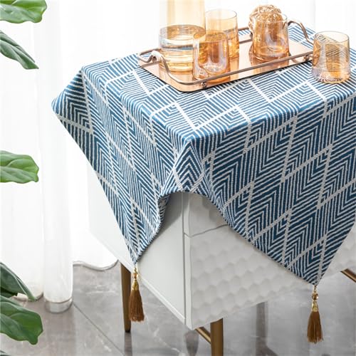 Utobanh Kleine quadratische Jacquard-Tischdecke für Nachttisch, Nachttisch, Tischdekoration, Dunkelblau Utobanh Kleine quadratische Jacquard-Tischdecke für Nachttisch, Nachttisch, Tischdekoration, Dunkelblau von Utobanh