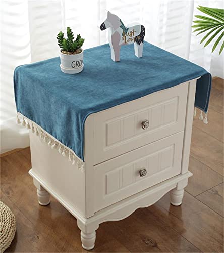 Utobanh Nachttischdecke, Tischdecke, Handtuch, geeignet für Schlafzimmer, TV-Schrank, Haushalt, Staubtuch-Abdeckung, Mehrzweck-Tischdecke (39,9 x 89,9 cm, Marineblau) von Utobanh