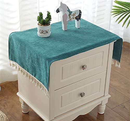 Utobanh Nachttischdecke, Tischdecke, Handtuch, geeignet für Schlafzimmer, TV-Schrank, Haushalt, Staubtuch-Abdeckung, Mehrzweck-Tischdecke (39,9 x 89,9 cm, dunkelgrün) von Utobanh
