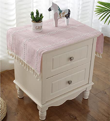 Utobanh Nachttischdecke, Tischdecke, Handtuch, geeignet für Schlafzimmer, TV-Schrank, Haushalt, Staubtuch-Abdeckung, Mehrzweck-Tischdecke (39,9 x 89,9 cm, rosa) von Utobanh