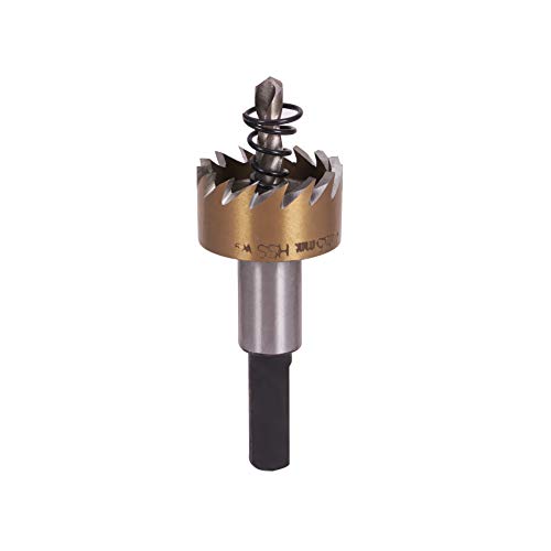 Utoolmart Hochgeschwindigkeitsstahl-Lochsägeblatt, 25,5 mm Schnittdurchmesser, 20 mm Bohrtiefe, titanbeschichteter Lochschneider, Bohreröffner, Lochschneider, Werkzeug für Metallbearbeitung mit Utoolmart Hochgeschwindigkeitsstahl-Lochsägeblatt, 25,5 mm Schnittdurchmesser, 20 mm Bohrtiefe, titanbeschichteter Lochschneider, Bohreröffner, Lochschneider, Werkzeug für Metallbearbeitung mit von Utoolmart