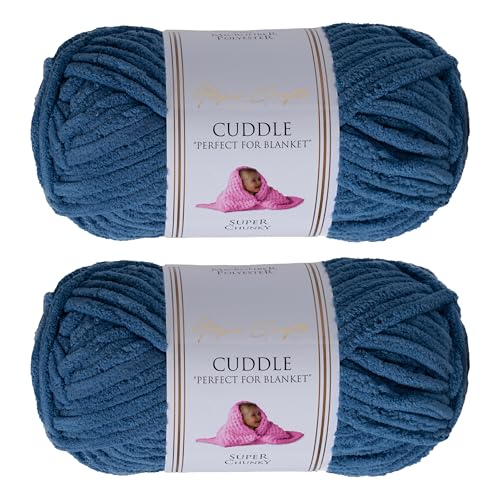 Utopia Crafts Cuddle Super Chunky Chenille, weiches Garn zum Stricken und Häkeln, 2 x 100 g, Saxe Blue von Utopia Crafts