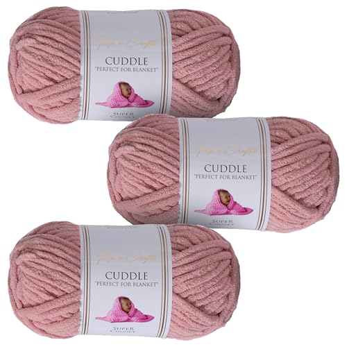 Utopia Crafts Cuddle Super Chunky Chenille, weiches Garn zum Stricken und Häkeln, 3 x 100 g, Altrosa Utopia Crafts Cuddle Super Chunky Chenille, weiches Garn zum Stricken und Häkeln, 3 x 100 g, Altrosa von Utopia Crafts