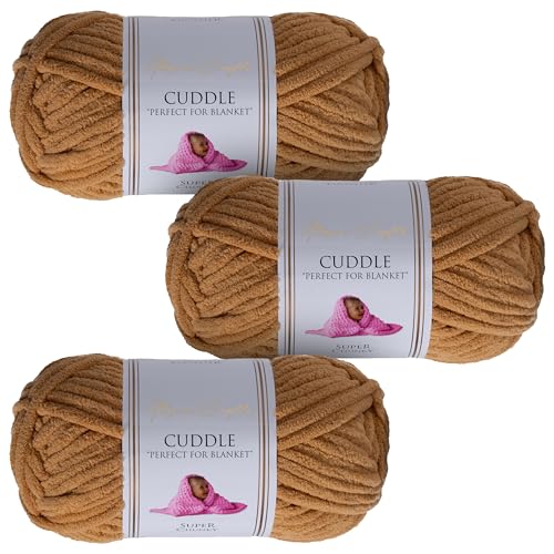 Utopia Crafts Cuddle Super Chunky Chenille, weiches Garn zum Stricken und Häkeln, 3 x 100 g, Beige Utopia Crafts Cuddle Super Chunky Chenille, weiches Garn zum Stricken und Häkeln, 3 x 100 g, Beige von Utopia Crafts