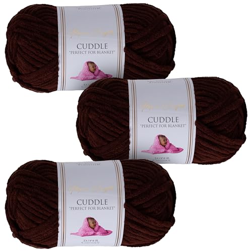 Utopia Crafts Cuddle Super Chunky Chenille, weiches Garn zum Stricken und Häkeln, 3 x 100 g, Braun Utopia Crafts Cuddle Super Chunky Chenille, weiches Garn zum Stricken und Häkeln, 3 x 100 g, Braun von Utopia Crafts