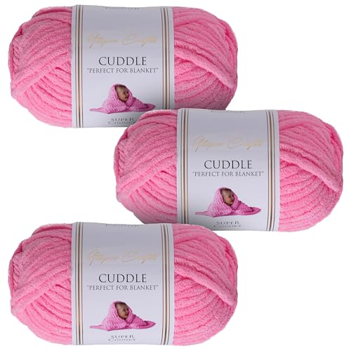 Utopia Crafts Cuddle Super Chunky Chenille, weiches Garn zum Stricken und Häkeln, 3 x 100 g, Hot Pink Utopia Crafts Cuddle Super Chunky Chenille, weiches Garn zum Stricken und Häkeln, 3 x 100 g, Hot Pink von Utopia Crafts
