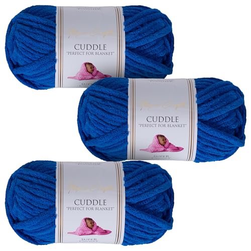 Utopia Crafts Cuddle Super Chunky Chenille, weiches Garn zum Stricken und Häkeln, 3 x 100 g, Königsblau Utopia Crafts Cuddle Super Chunky Chenille, weiches Garn zum Stricken und Häkeln, 3 x 100 g, Königsblau von Utopia Crafts