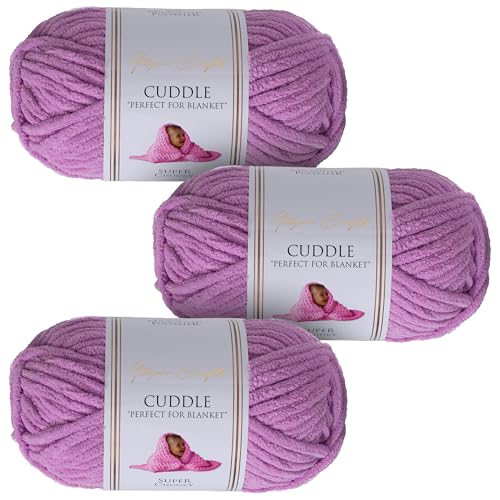 Utopia Crafts Cuddle Super Chunky Chenille, weiches Garn zum Stricken und Häkeln, 3 x 100 g, Lavendelfarben Utopia Crafts Cuddle Super Chunky Chenille, weiches Garn zum Stricken und Häkeln, 3 x 100 g, Lavendelfarben von Utopia Crafts